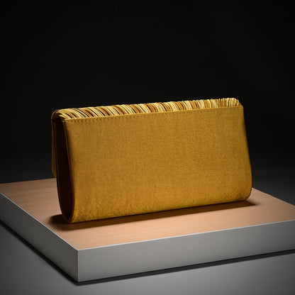 Premium Pleated Clutch Bag with Metal Trim Fashion Classic Chain Shoulder Bag for Evening Weddings And Parties