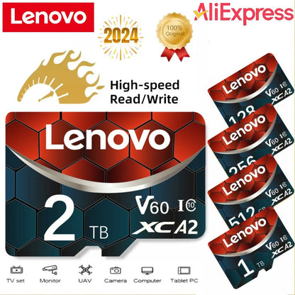 Novo Cartão Micro TF SD Original Lenovo 2 TB 1 TB 512 GB Cartão de Memória de Alta Velocidade 256 GB 128 GB Cartão TF Classe Para Equipamento de Drone Áudio PC