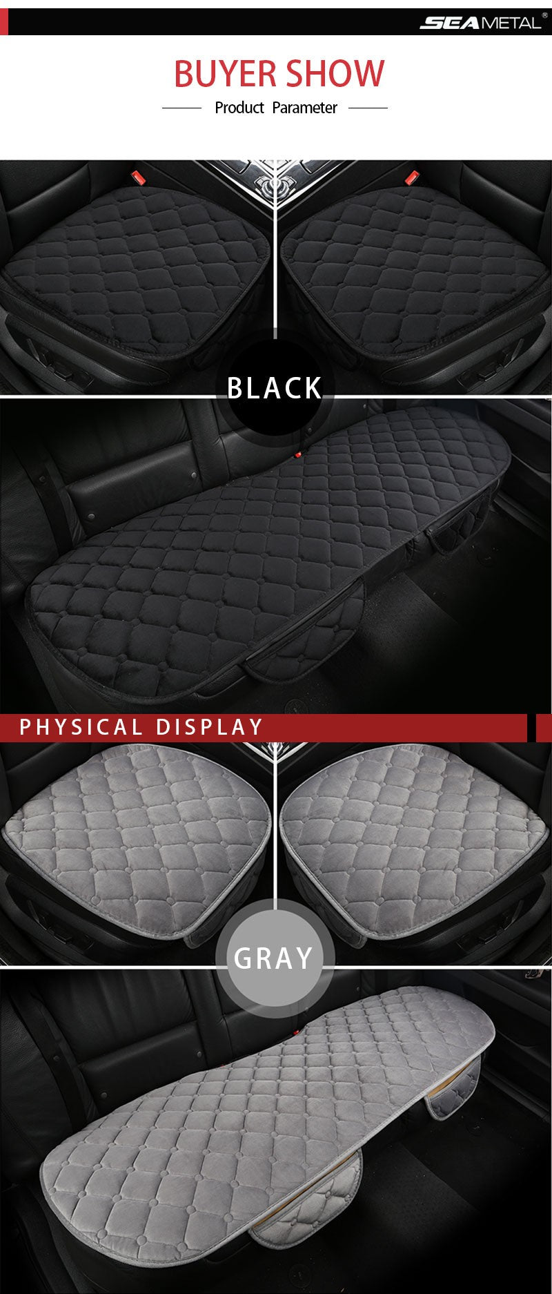 Capa de Banco Automotivo de Pelúcia SEAMETAL Antiderrapante Almofada Macia Protetor de Cadeira Automotiva Universal para Sedã SUV Picape
