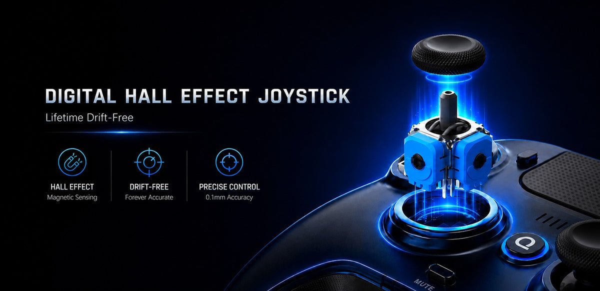 QRD Spark N7 2.4Ghz Wireless Controller for PS4/PS3/PC Direct Connect Hall Effect Vibration Effect Gamepad For PS5 Via Converter