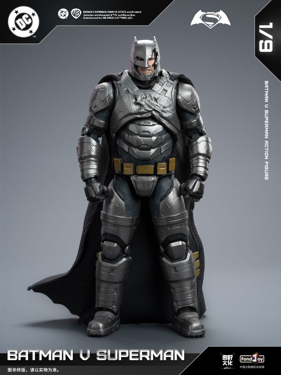 Novo conjunto de figuras Fondjoy BVS, Boneco de Ação Batman Blindado, Superman com Armadura Danificada 1/9 Batman V Superman: A Origem da Justiça DC Toys