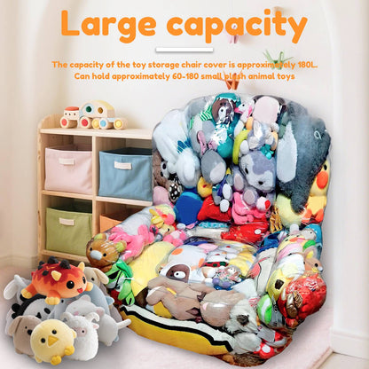 Plush Toy Stuffed Bean Bag Clear Sofas Chair Cover Large Zipper Lazy Seat Storage Child Adult Tatami No Filler Included