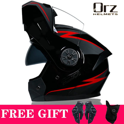 Capacete de Moto Modular Articulado para Corrida DOT Aprovado com Viseira Interna Dupla Voyage