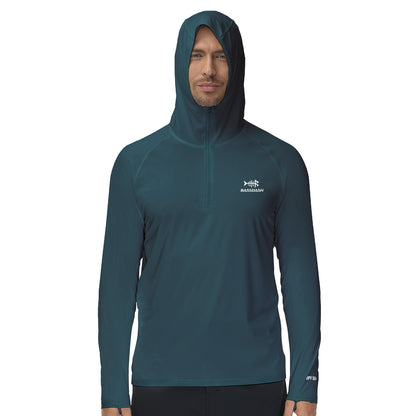 Camisa de Pesca Masculina BASSDASH com Zíper 1/4 UPF 50+ Secagem Rápida Manga Longa Proteção Solar FS24M