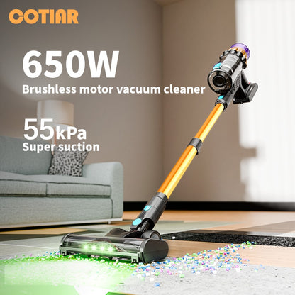 Aspirador de Pó Sem Fio COTIAR V22 650W 55000PA Eletrodoméstico Aspirador Portátil Acessórios de Limpeza Bateria Removível