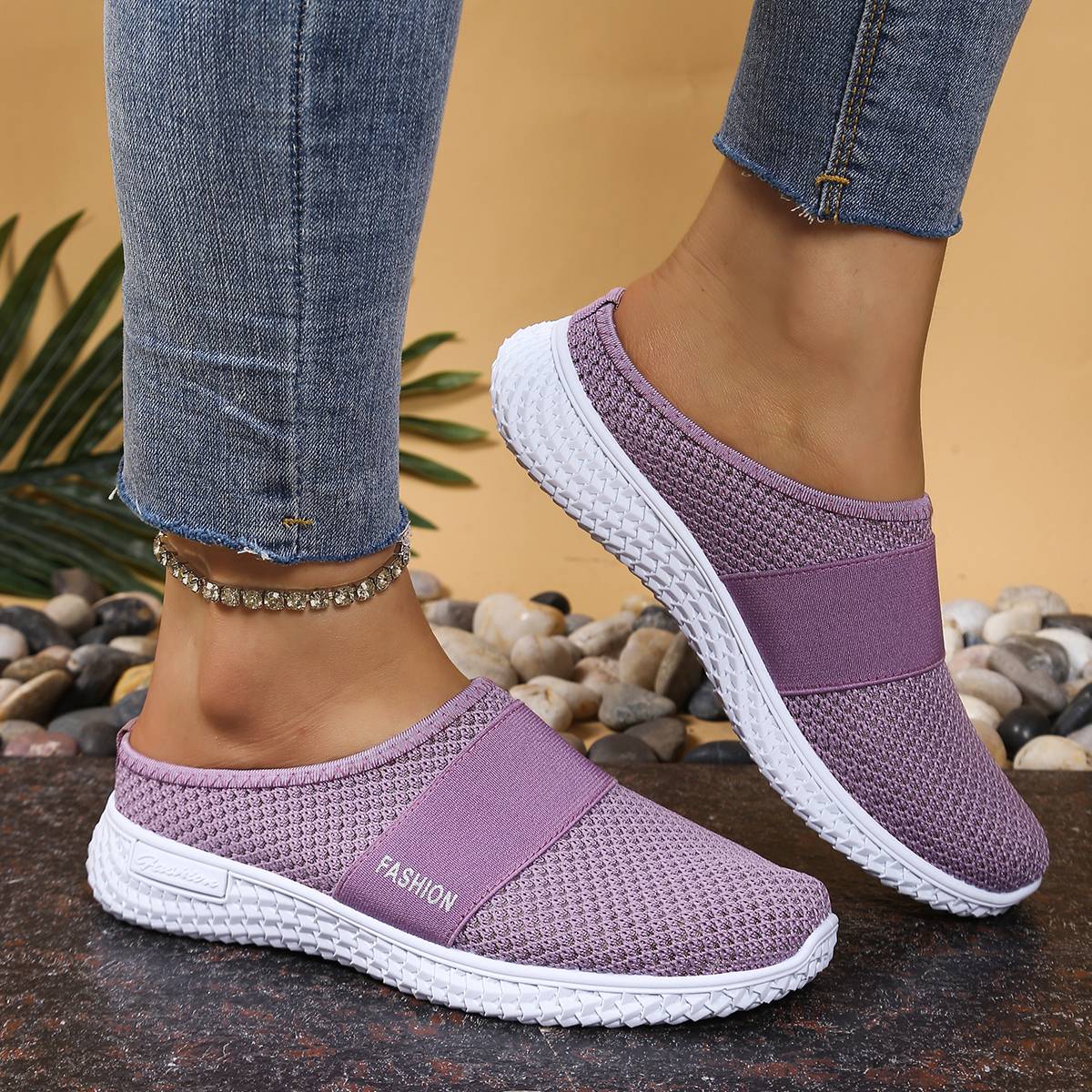 women's shoes Solid Color Mules,  women's summer shoes free shippiing shoes Slippers for women Comfortable and breathable