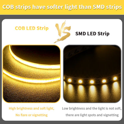 24V 12V COB LED Strip Light 8mm 320LEDs/M High Density Flexible Diode Tape Ribbon for Room Decor 1M 2M 3M 5M 10M Linear Dimmable