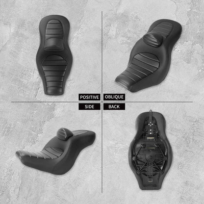 Assento de passageiro do condutor da motocicleta Almofada de assento duplo com encosto para Harley Softail Low Rider ST Sport Glide 2018-2024