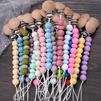New Silicone Beads Dummy Clip Holder Soother Pacifier Clips Chain for Baby Teething Toys Chew Gifts Accessories BPA Free