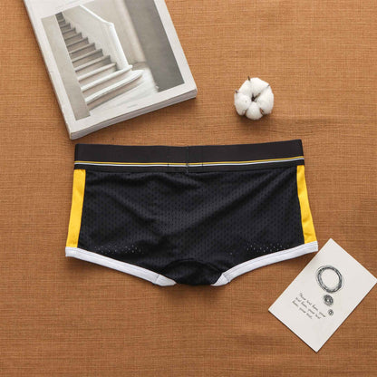 Men's panties, low rise breathable ice silk mesh comfortable tide boxers