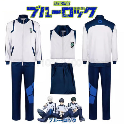 Anime Reo Nagi Bachira Isagi Chigir Cosplay Costume Full-Zip Pocket Sportswear Tracksuit Hoodie Reo Nagi Bachira Isagi Chigiri