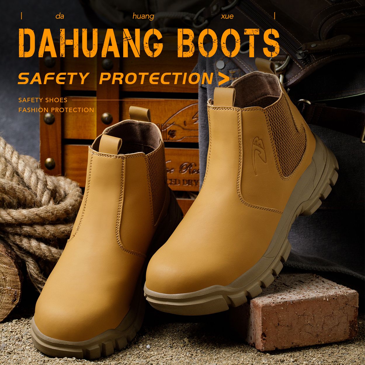Sapatos de Segurança Impermeáveis Masculinos com Biqueira de Aço Botas de Couro Calçado Masculino Sapatos de Trabalho Indestrutíveis para Construção Marrom