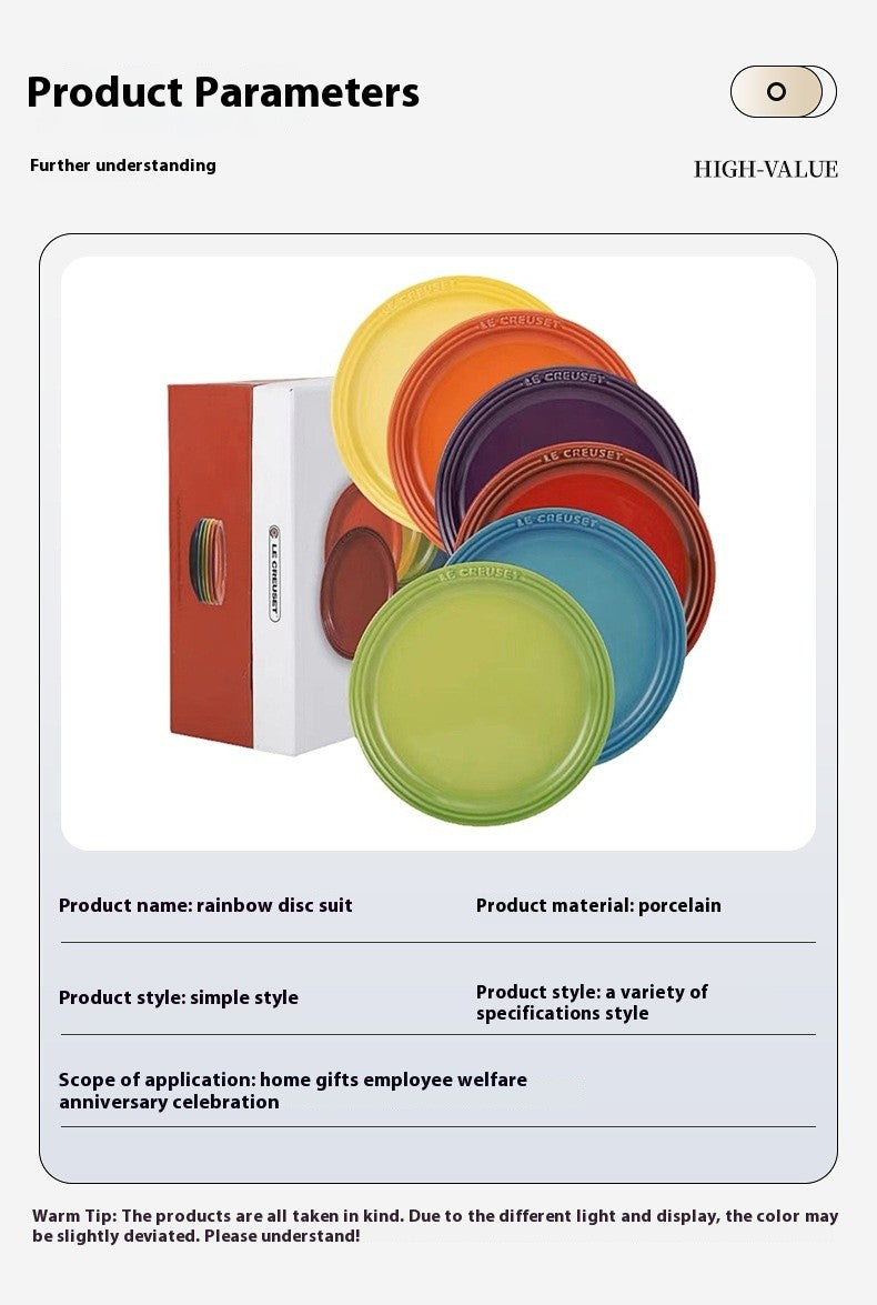 Conjunto de Pratos de Cerâmica Le Creuset Cool Color Resistente a Altas Temperaturas 18cm/23cm Prato de Flor Louça de Cozinha e Mesa