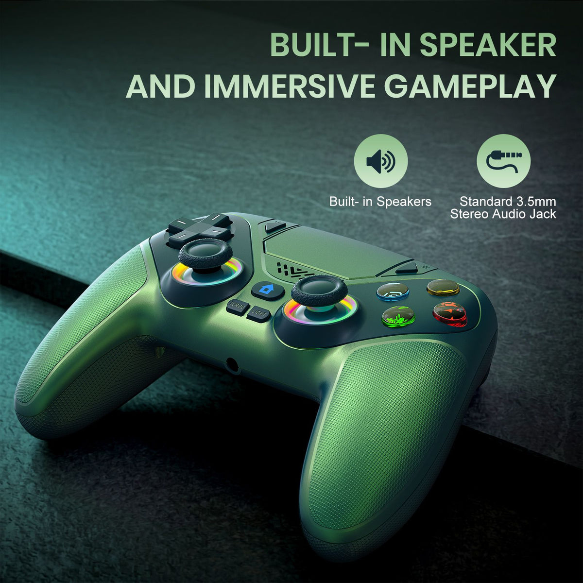 Controller For Playstation5 PS5/PS5 Pro/Slim/PC,RGB Wireless Gamepad Hall Effect Trigger Marco/Turbo Anti-Drift Game Joystick