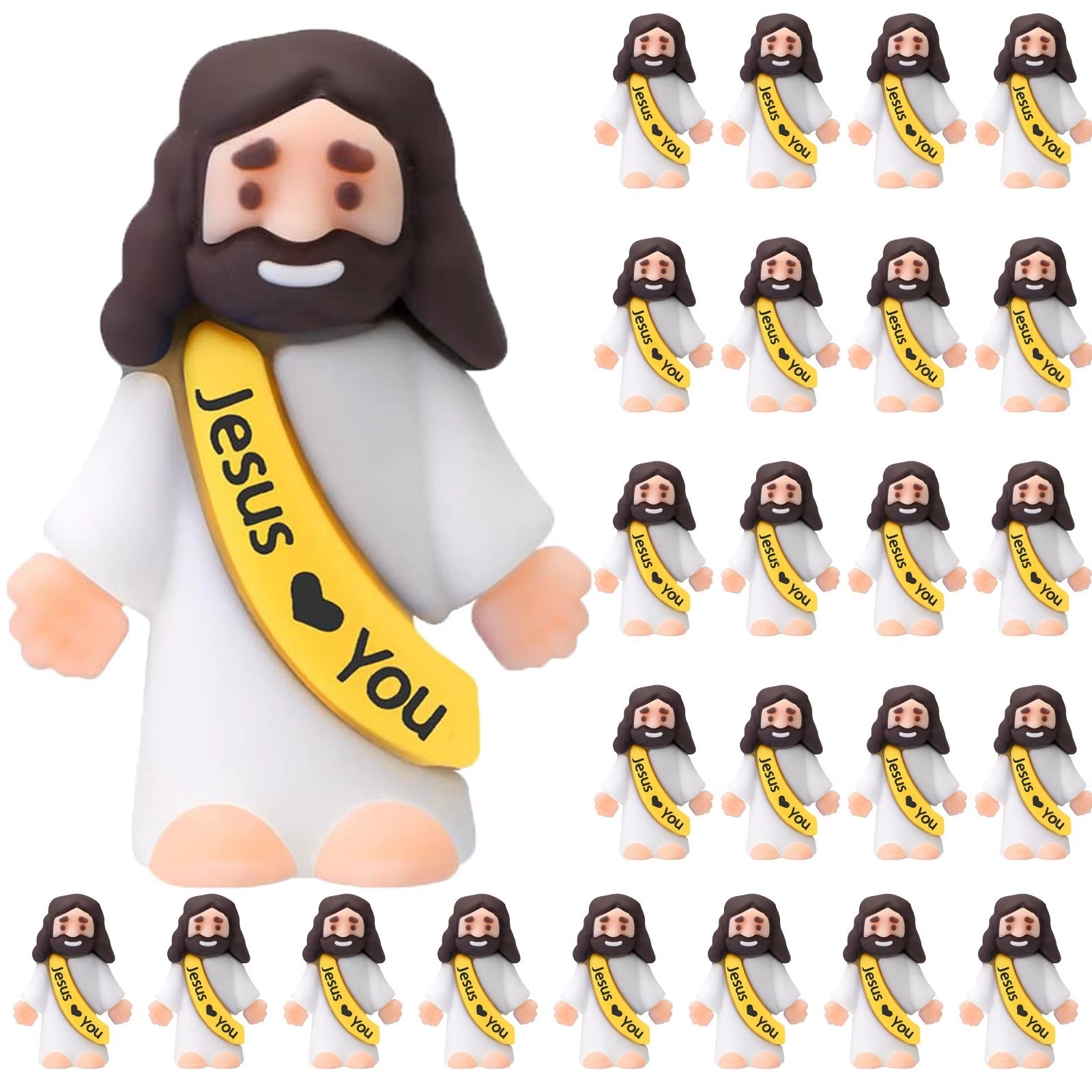 20-200PCS Little Jesus Figures Mini Jesus Figurines in Bulk Hide and Seek Religious Party Favor Sunday School Easter Egg Stuffer