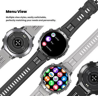 2026 Novo Smartwatch Esportivo Militar com GPS Atualizado Bateria de 1000mAh Tela AMOLED de 1,7 polegadas Bússola Altímetro Chamada Relógio Esportivo Impermeável 10ATM
