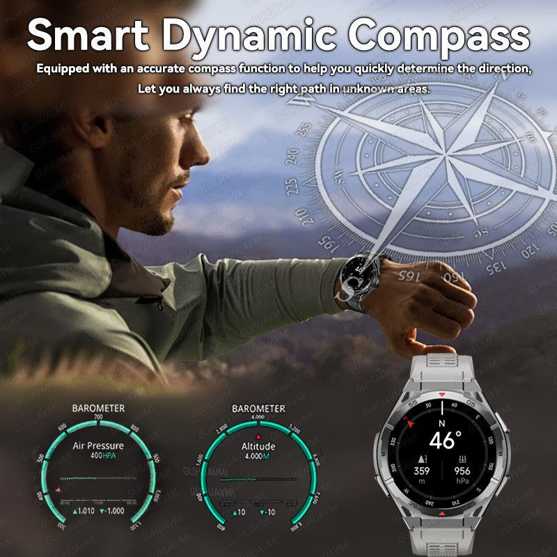 2025 AGPS New Men Smart Watch DIgital Military Sport Electronic Bluetooth 10 ATM Waterproof Diving Original Bracelet