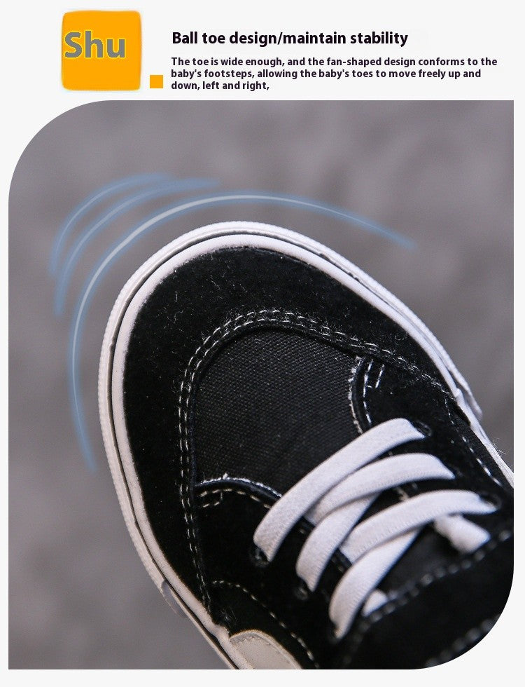 Children's Canvas Shoes Boys Board Shoes New Net Red Low Gang Middle and Large Children Baby Girls Board Shoes Parent-Child Shoe