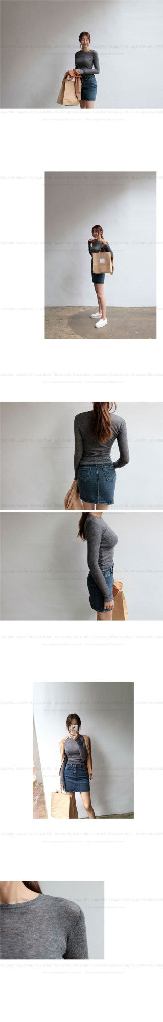 High Quality Plain T Shirt Women Cotton Elastic Basic T-shirts Female Casual Tops Long Sleeve Sexy Thin T-shirt see through