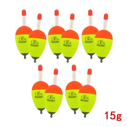 2/10pcs EVA Luminoso Pesca Noite Flutuante Luz Vara Espuma Plástica Bobber Mar Pesca em Rocha Chumbadas Flutuadores Acessórios de Pesca