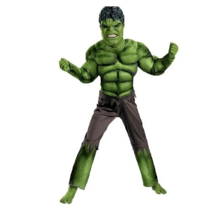 Kids Green Superheroes Anime Hulk Cosplay Muscle Costumes Boys Birthday Halloween Carnival Party Hulk Dress Up Jumpsuit