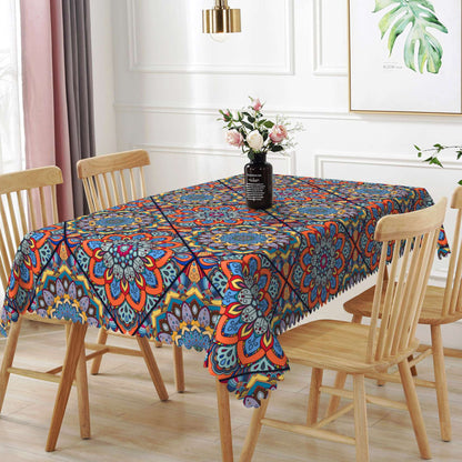 Bohemian Mandala Tablecloth Rectangular Table Decor Polyester Washable Durable Table Cover for Dining Office Kitchen Picnic