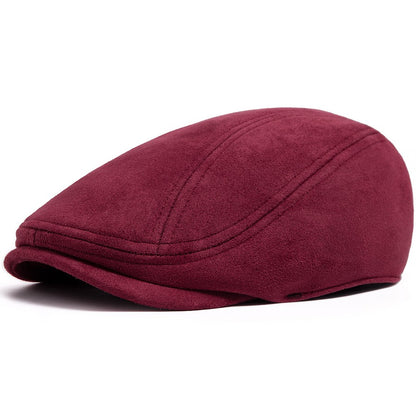 New Suede Autumn Winter Beret Fashion Vintage Men Women Newsboy Hat Casual Flat Visor Cap Berets For 54-58cm Head Circum Ference
