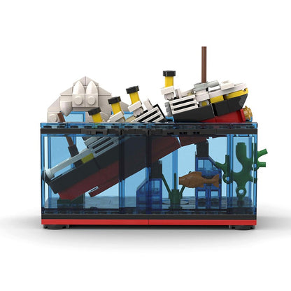 Titanic Parte ao Meio RMS Cruzeiro Naufragado Blocos de Montar Moc Navio Barco Modelo Plástico 3D DIY Barco a Vapor Presentes Brinquedos Infantis Filme da Cidade