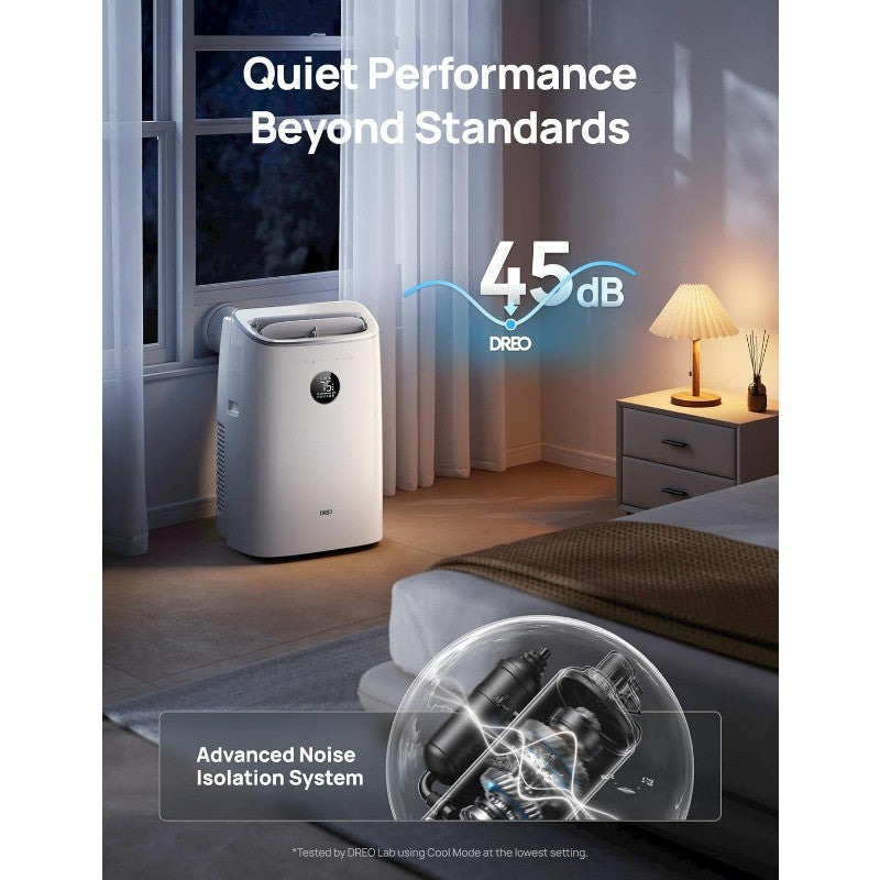 Dreo Ar Condicionado Portátil, 8000 BTU ASHRAE (5000 BTU DOE) Unidade de AC Inteligente para Quarto com Resfriamento sem Drenagem, AC318S