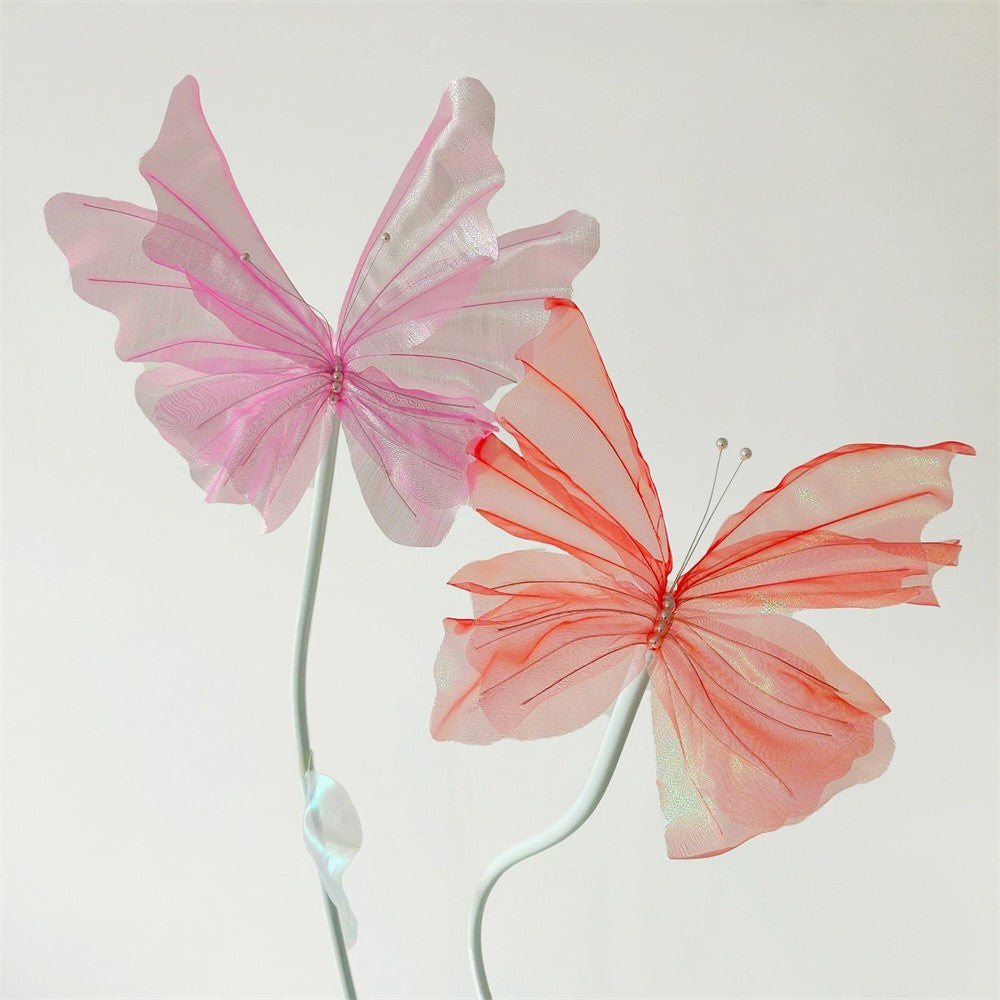 50cm Big Simulation Butterfly 3D Outdoor Shopping Mall Wedding Festival Decoration Hollow Large Hanging Gauze Fake Butterfly