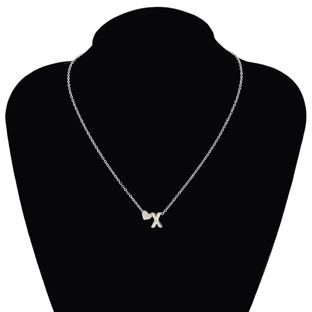 Colar Minúsculo com Pingente de Coração e Letra Inicial, da SUMENG Fashion, Banhado a Ouro ou Prata, Choker com Nome para Mulheres, Joia de Presente