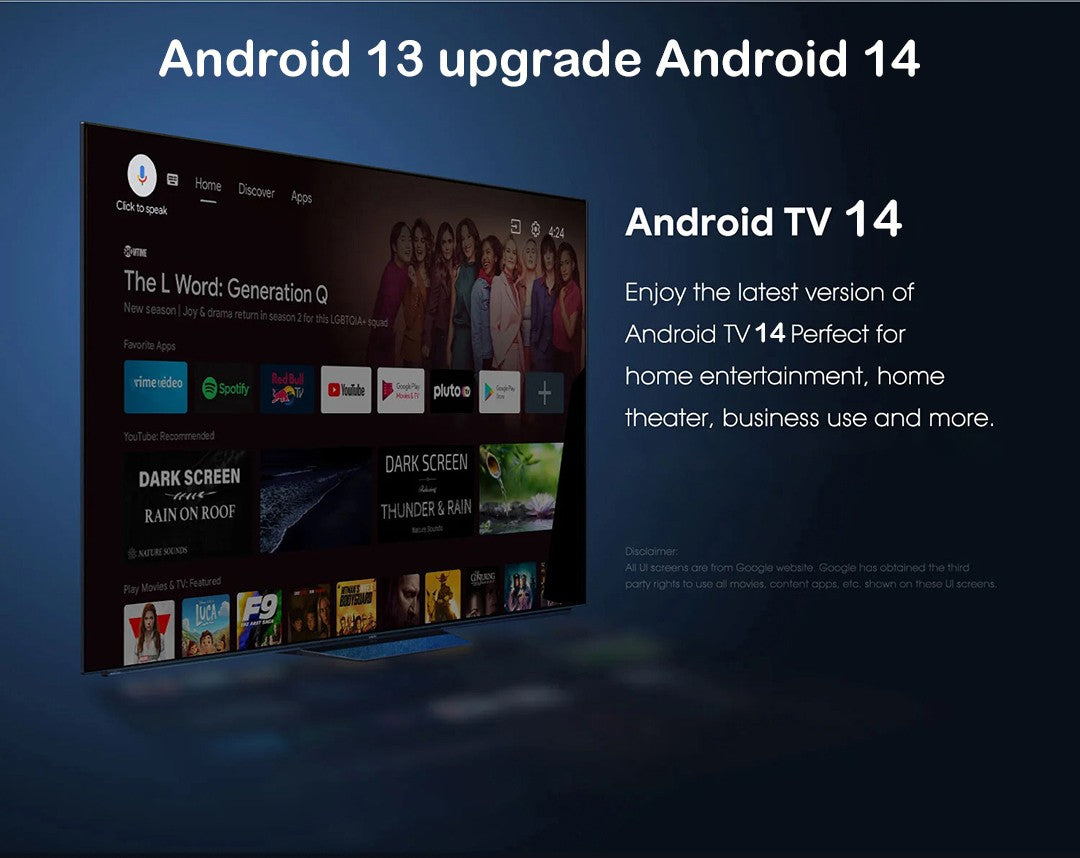 Smart TV Box 8GB 128GB Android 14 ATV Allwinner H313 Google Assistente Vídeo 8K 4k HDR10 Media Player T1 Box de TV Super Rápido