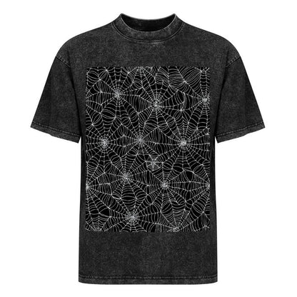 Spider web pattern - white on black by Cecca Designs T-Shirt plain Men's t-shirts