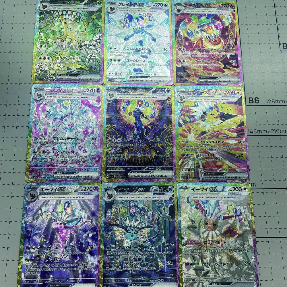 Anime Eeveelution Card Sv8 Eevee Umbreon Sylveon Leafeon Vaporeon 151 Alta Qualidade Trading PTCG Hobby Cartão Colecionável Presente