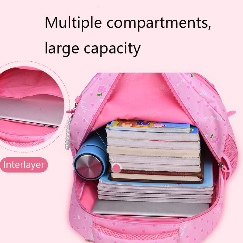 Mochilas escolares infantis ortopédicas para meninas, com estampa de frutas e flores, para 1º ao 6º ano, mochila adolescente