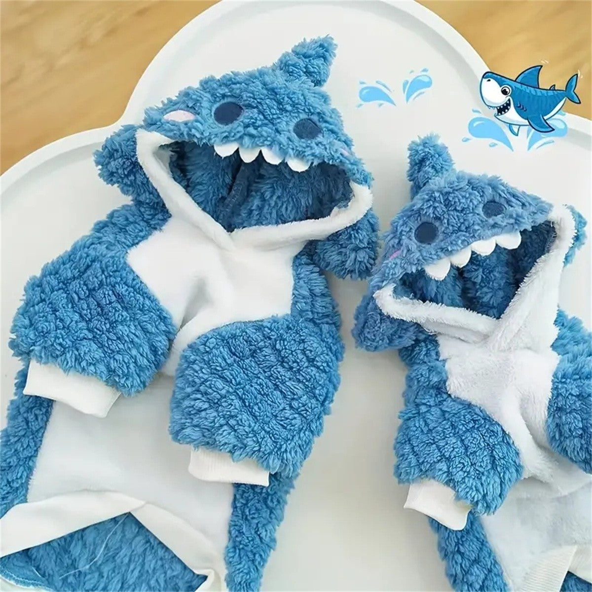 1 Unidade Moletom Quentinho Tubarão para Pets - Suéter de Fleece Grosso e Quente para Cães e Gatos de Raças Pequenas a Grandes - Perfeito para Outono/Inverno