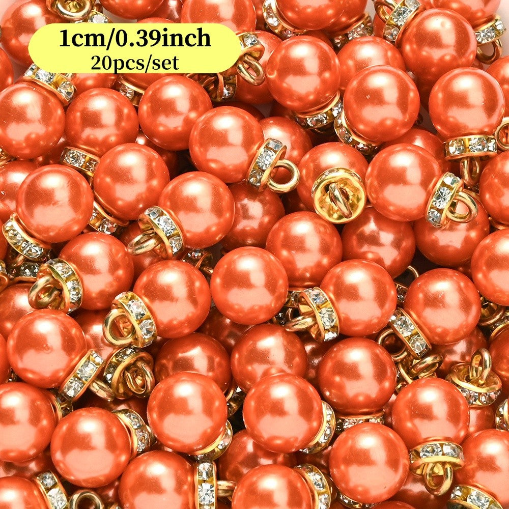 20pcs/set Shiny CCB Christmas Beads Pendant Classic Golden Rhinestone Spacer Beads For Earrings  Making Fashion Accessories