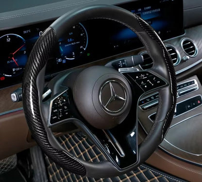 2/3 PEÇAS Capa de Volante de Carro de Silicone Fibra de Carbono a Laser 1K Micro Fibra de Couro PVC Capa Impulsionadora de Volante Antiderrapante Universal