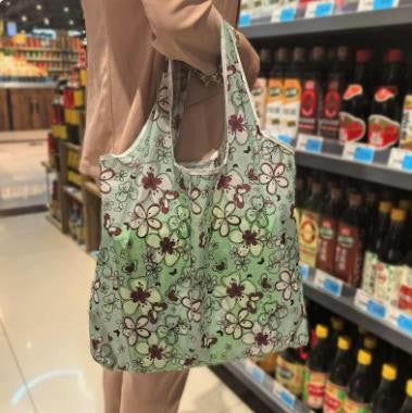 Cartoon Dog Cat Reusable Shopping Bag Nylon Foldable Grocery Bag Creative Eco friendly Handbag Lightweight and Durable