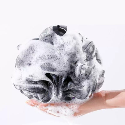 Double Sided Bath Brush Bath Puff Set Back Silicone Body Scrubber Silicone Long Handle Design for Body Exfoliation Deep Cleaning
