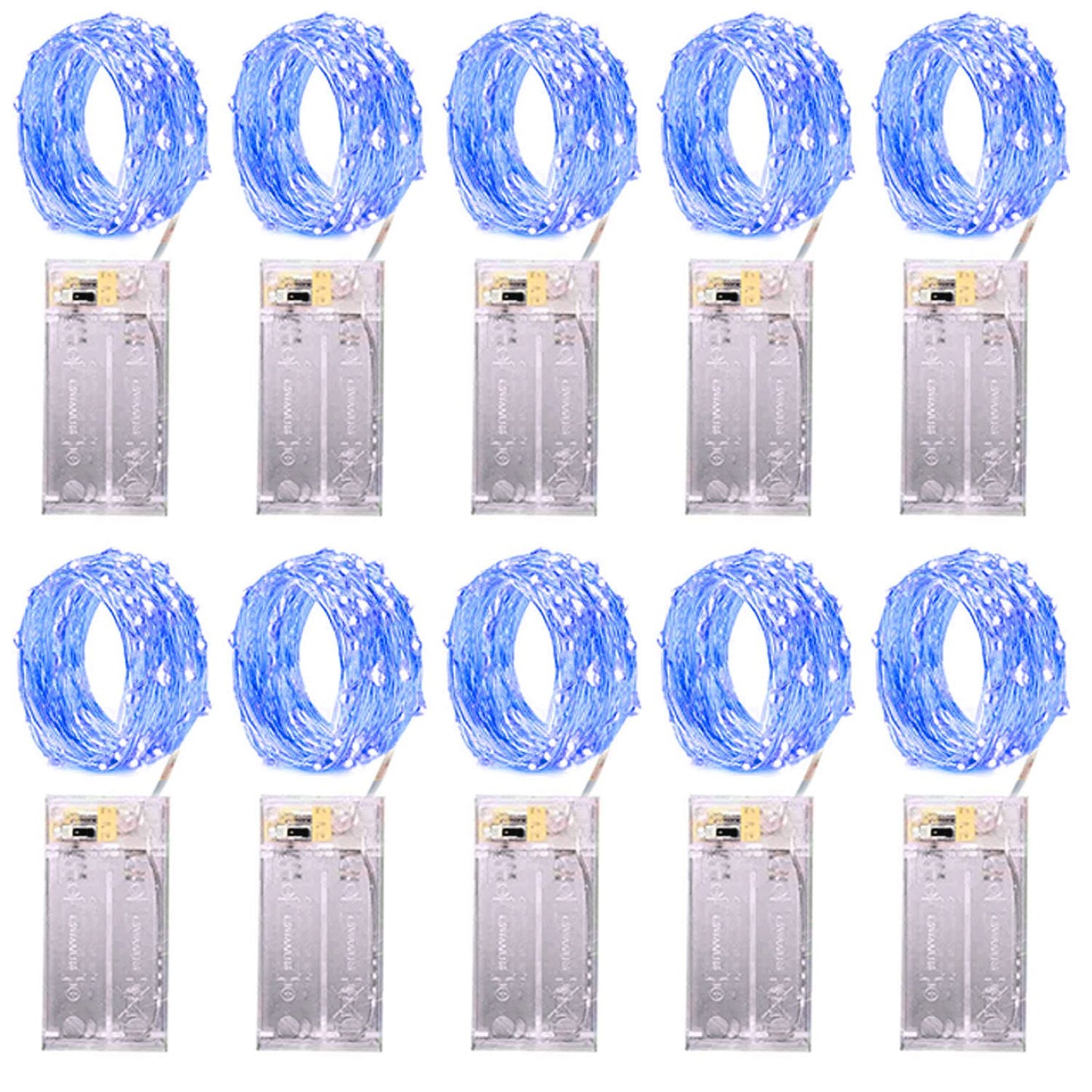 10pcs 2m 3M 5M 50led Copper Wire LED String lights Holiday lighting Fairy Garland For Christmas Tree Wedding Party Decoration