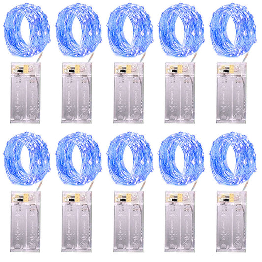 10pcs 2m 3M 5M 50led Copper Wire LED String lights Holiday lighting Fairy Garland For Christmas Tree Wedding Party Decoration