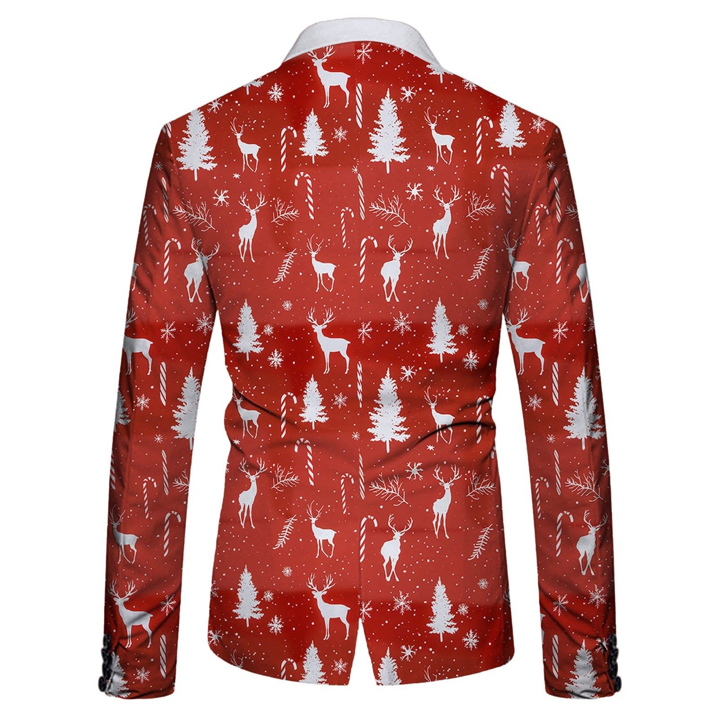 Mens Business Suit Jackets Fashion Mens Long Sleeve Lapel Button Fun Christmas Jacket With Pocket For Men Male New Year Party