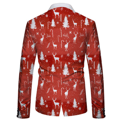 Mens Business Suit Jackets Fashion Mens Long Sleeve Lapel Button Fun Christmas Jacket With Pocket For Men Male New Year Party