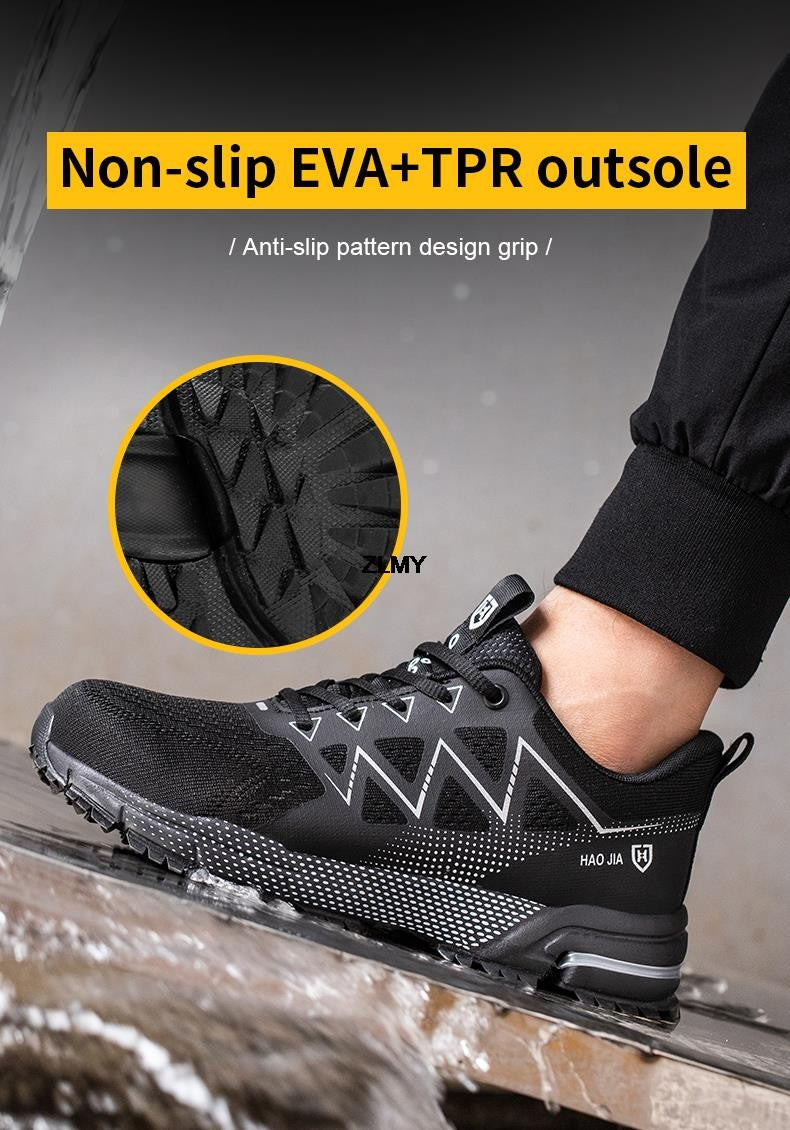 Anti-smash Safety Shoes Men Steel Toe Sneakers Puncture Proof Breathable Work Boots Man Fashion Construction Protective Footwear