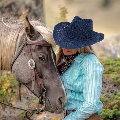 Summer Bohemian Shell Straw Hat Beach Women Men Cowboy Hats Foldable Hollow Out Straw Wide Brim Sun Hat Holiday Cap