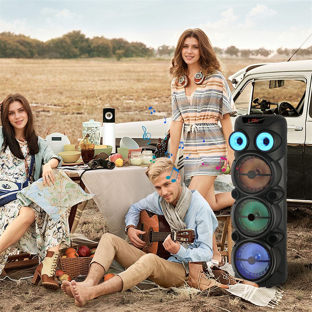 4000W Portable Bluetooth Speaker 3*8"Subwoofer Heavy Bass Sound System Party karaoke for Wireless Boombox Loud Speaker