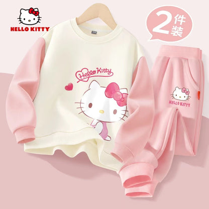 Autumn Baby Girl Clothes Set Cartoon Printed Pullover Sweatshirts Top And Pants Bottom 2 Pieces Suit Kid Children Boy Tracksuits