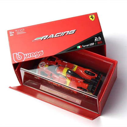 Em Estoque Novo Bburago 1:43 24h Le Mans Ferrari 499p 2024 #50 Carro de Corrida Liga Miniatura Diecast Modelo Brinquedo Embalagem de Presente