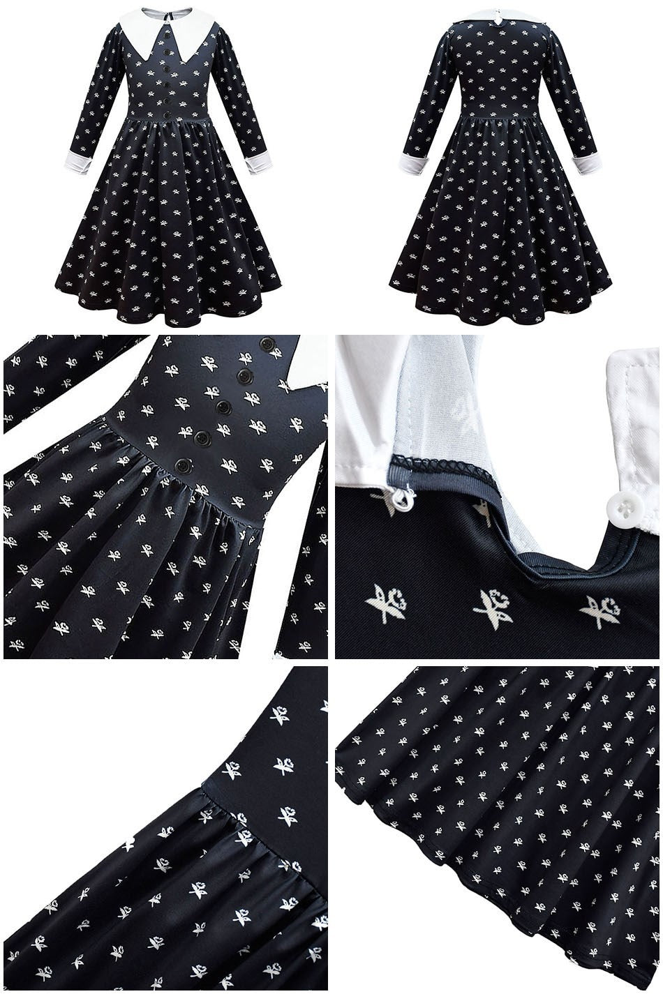 Girls Princess Dress Child Birthday Party Layered Disguise Kids Cosplay Halloween Fantasy Dark Gothic Dancing Costume 4-12Years
